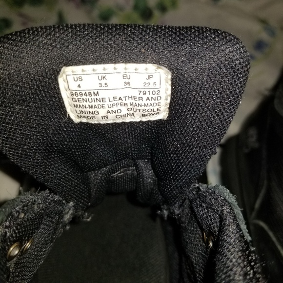 Big Boy Size 4 Black Leather Timberland Boots - Picture 7 of 8